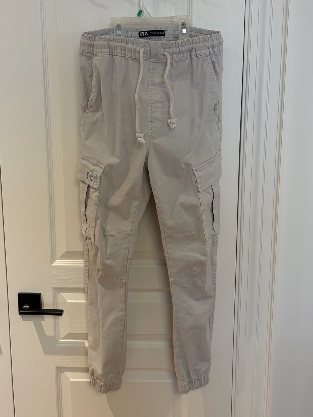 Zara Men Light Grey Cargo Pants with Drawstring S